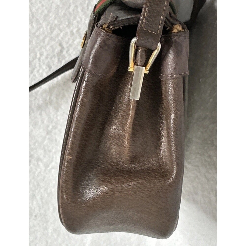 Vintage Gucci Shoulder Bag Crossbody GG PVC Leather 10.02.024 1980’s Classic - Picture 4 of 12
